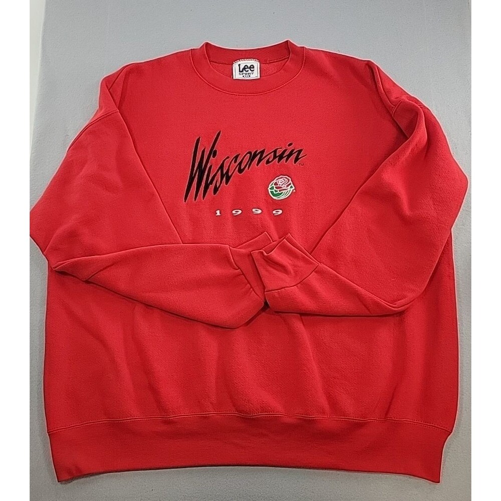 Vintage Lee Sport Wisconsin Badgers 1999 Rose Bowl Embroidered Crewneck